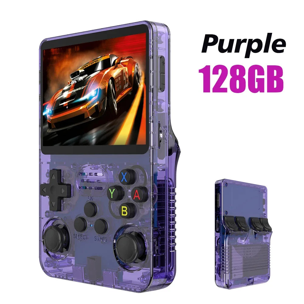 Portable R36S Handheld Game Player 3.5 Inch IPS Display 128GB Linux System Preloaded Retro Games Pocket Console