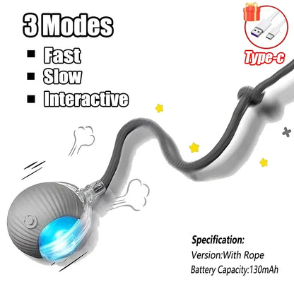 Interactive Cat Toys Automatic Rolling Ball Fake Tail Rechargeable Electric Pet Interactive Toy Dog Training Imitate Mouse Tail