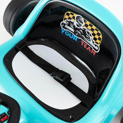 12V Electric Go Kart for Kids Race Toy with Remote Control and Music-Blue