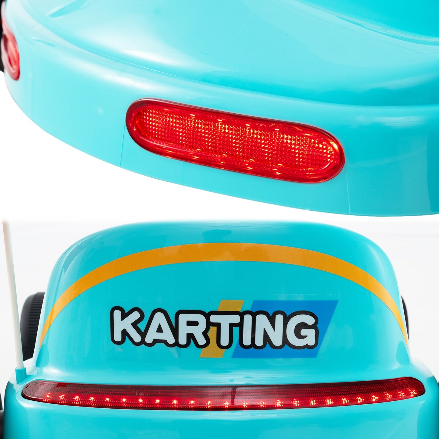 12V Electric Go Kart for Kids Race Toy with Remote Control and Music-Blue