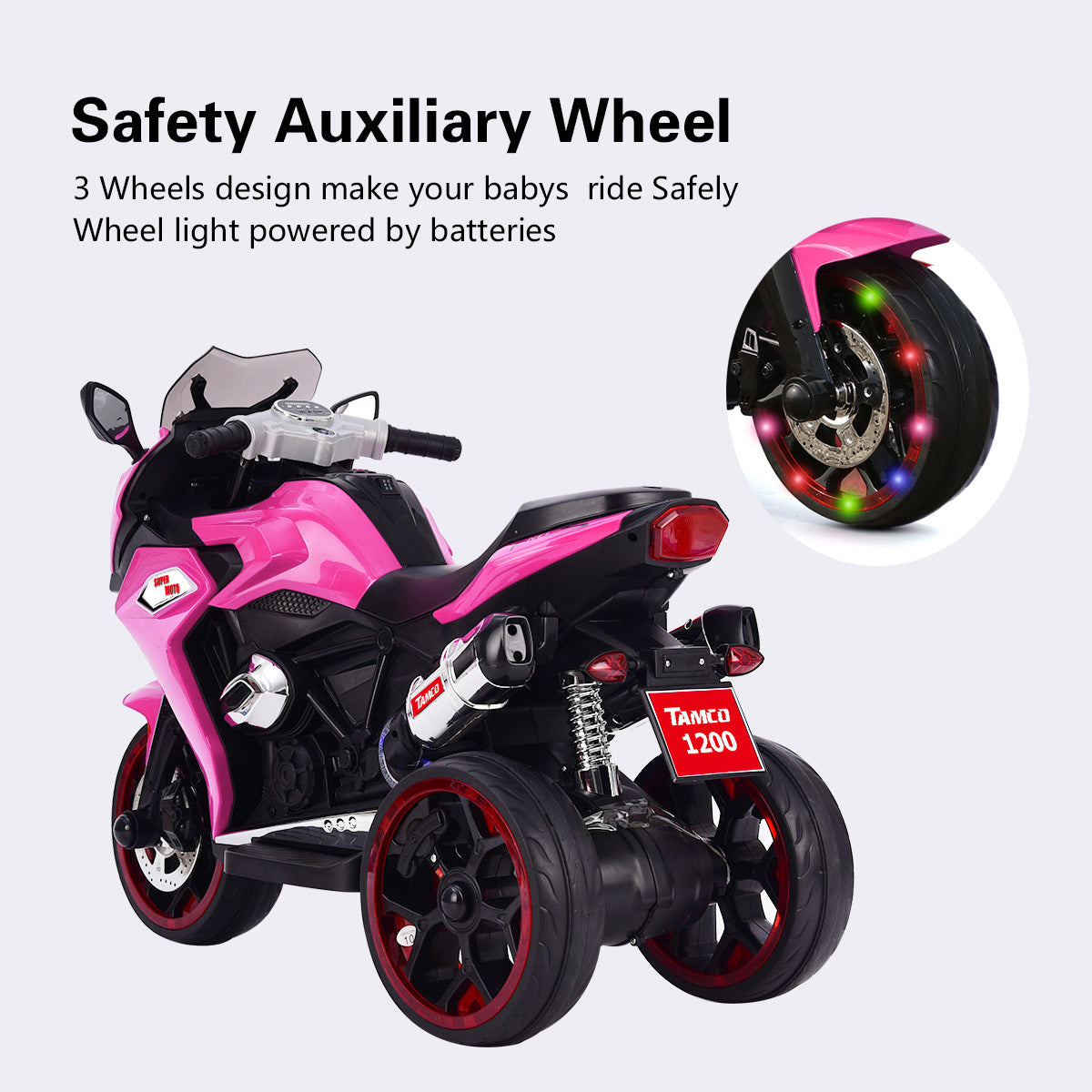 12V Kids Electric motorcycle/ ride on motorcycle,Girls Motorcycle, Children Battery Motor Bikes Rechargeable 3 Wheels Ride on Kids Electric Motorcycle with Light Wheels /electric ride on car
