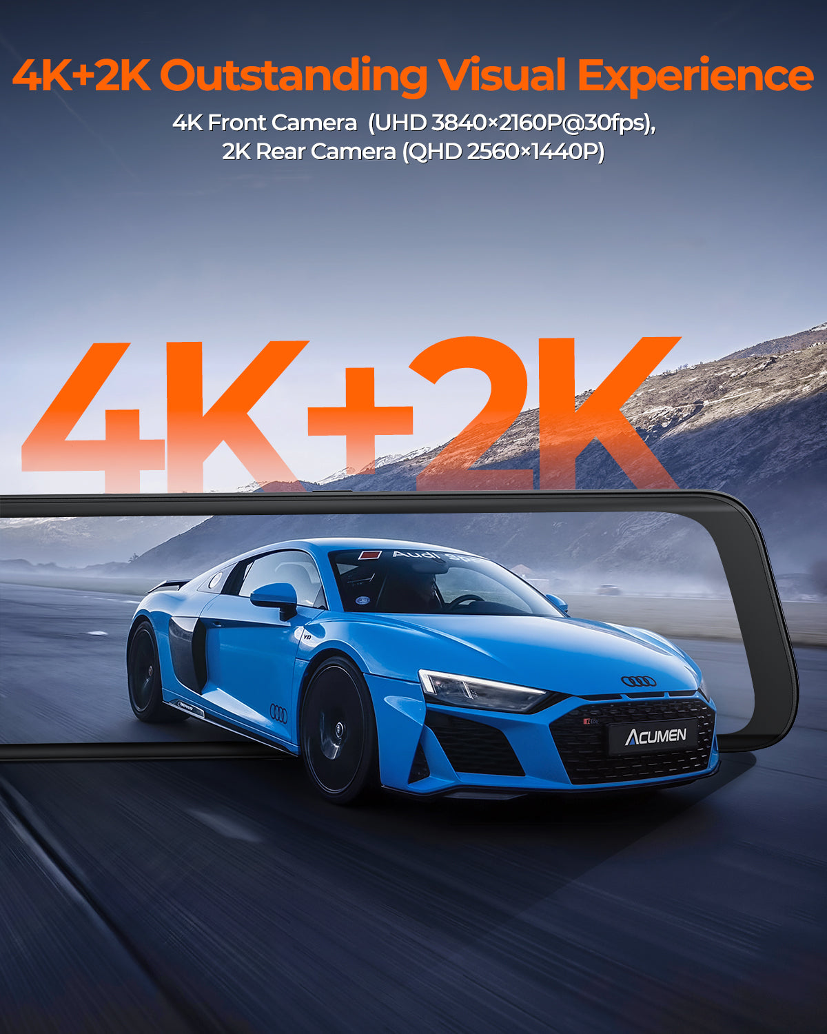 XR10 Pro 4K Front & 2.5K Rear Cameras, 10" IPS Touchscreen with Built-in Wi-Fi