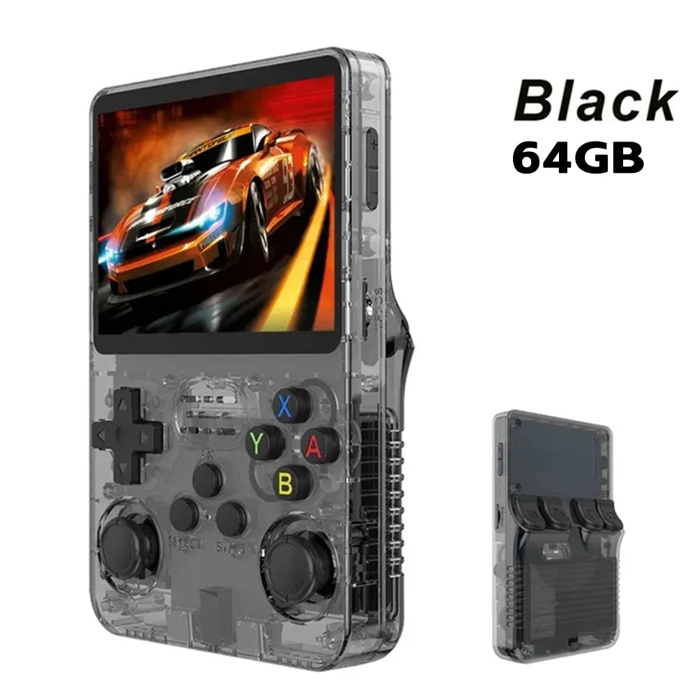 Portable R36S Handheld Game Player 3.5 Inch IPS Display 128GB Linux System Preloaded Retro Games Pocket Console