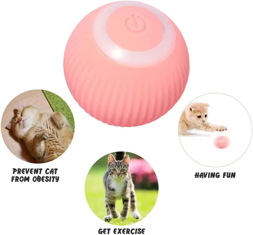 Interactive Cat Toys Automatic Rolling Ball Fake Tail Rechargeable Electric Pet Interactive Toy Dog Training Imitate Mouse Tail