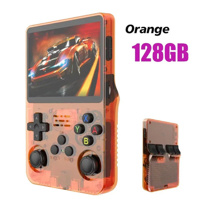 Portable R36S Handheld Game Player 3.5 Inch IPS Display 128GB Linux System Preloaded Retro Games Pocket Console