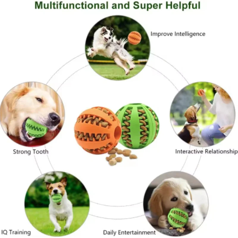 Dog Toy Ball Interactive Rubber Balls Puppy Chewing Toys Pet Tooth Cleaning Ball Cats Pets Food Treat Feeder Silicone Balls Toy