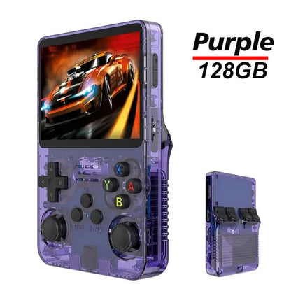 Portable R36S Handheld Game Player 3.5 Inch IPS Display 128GB Linux System Preloaded Retro Games Pocket Console