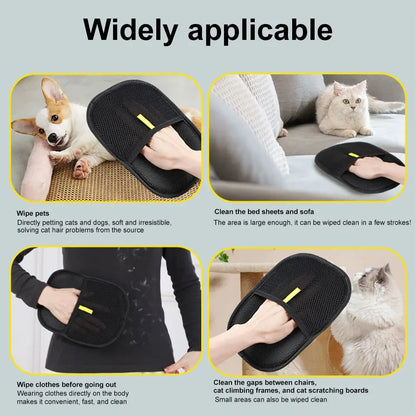 Cat Hair Cleaner Pet Gloves Household Hair Remover Cat Dog Hair Remover Brush Remover Hair Sticking Device Home Hair Scraper
