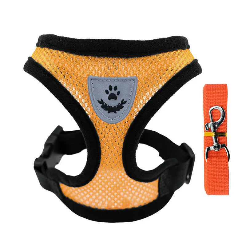 Dog Vest Walking Leash For Puppy Dog Cat Collar Polyester Adjustable Mesh Dog For Small Medium Pet Accessories