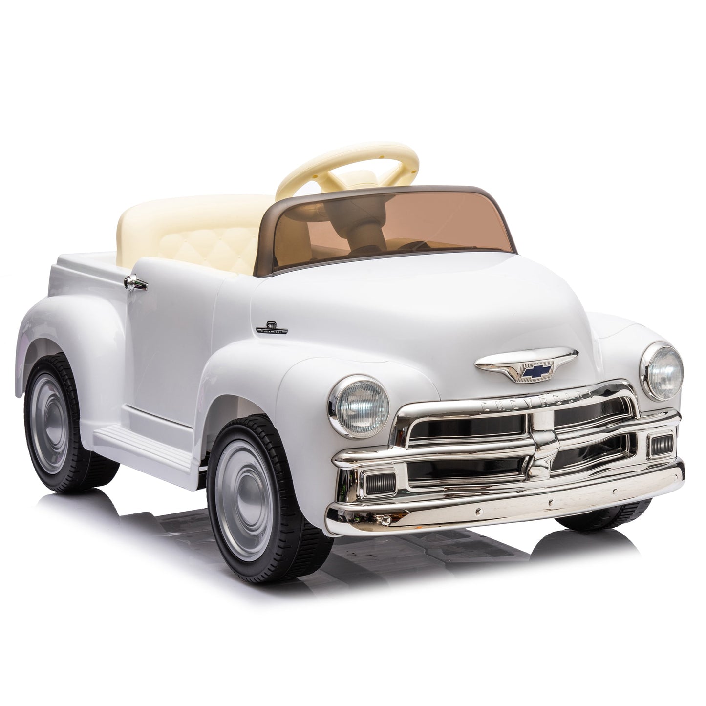 12V Kids Ride On truck car w/parents control, Licensed Chevrolet 3100 pickup,electric car for kid,Vintage modeling,3 speeds,LED Lights,Bluetooth,USB,High-power up to 4.35 km/h,age 3+