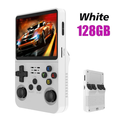 Portable R36S Handheld Game Player 3.5 Inch IPS Display 128GB Linux System Preloaded Retro Games Pocket Console