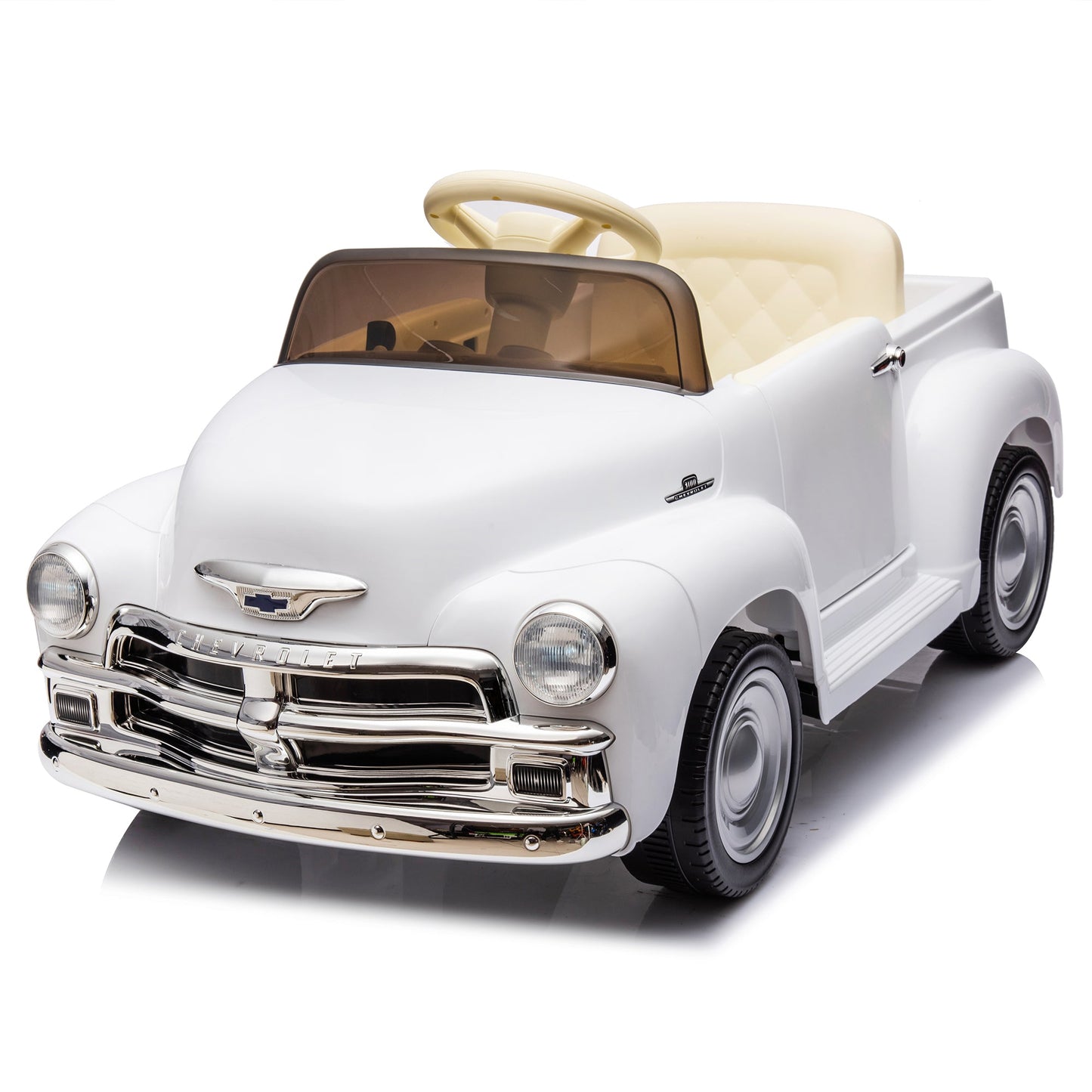 12V Kids Ride On truck car w/parents control, Licensed Chevrolet 3100 pickup,electric car for kid,Vintage modeling,3 speeds,LED Lights,Bluetooth,USB,High-power up to 4.35 km/h,age 3+
