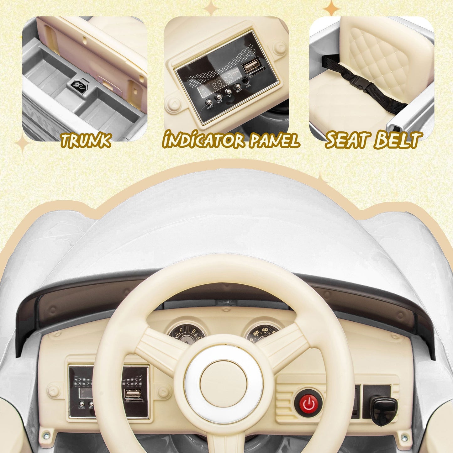 12V Kids Ride On truck car w/parents control, Licensed Chevrolet 3100 pickup,electric car for kid,Vintage modeling,3 speeds,LED Lights,Bluetooth,USB,High-power up to 4.35 km/h,age 3+