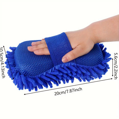 Washing Sponge Brush Soft Chenille Coral Fleece Microfiber Washing Brush Car Body Cleaning Water Absorbtion Brushes Detailing