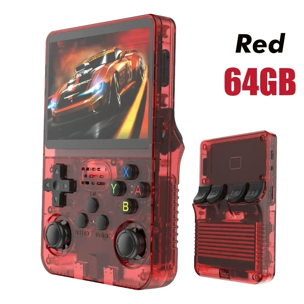 Portable R36S Handheld Game Player 3.5 Inch IPS Display 128GB Linux System Preloaded Retro Games Pocket Console