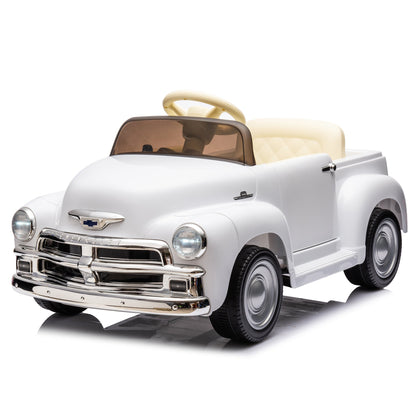 12V Kids Ride On truck car w/parents control, Licensed Chevrolet 3100 pickup,electric car for kid,Vintage modeling,3 speeds,LED Lights,Bluetooth,USB,High-power up to 4.35 km/h,age 3+