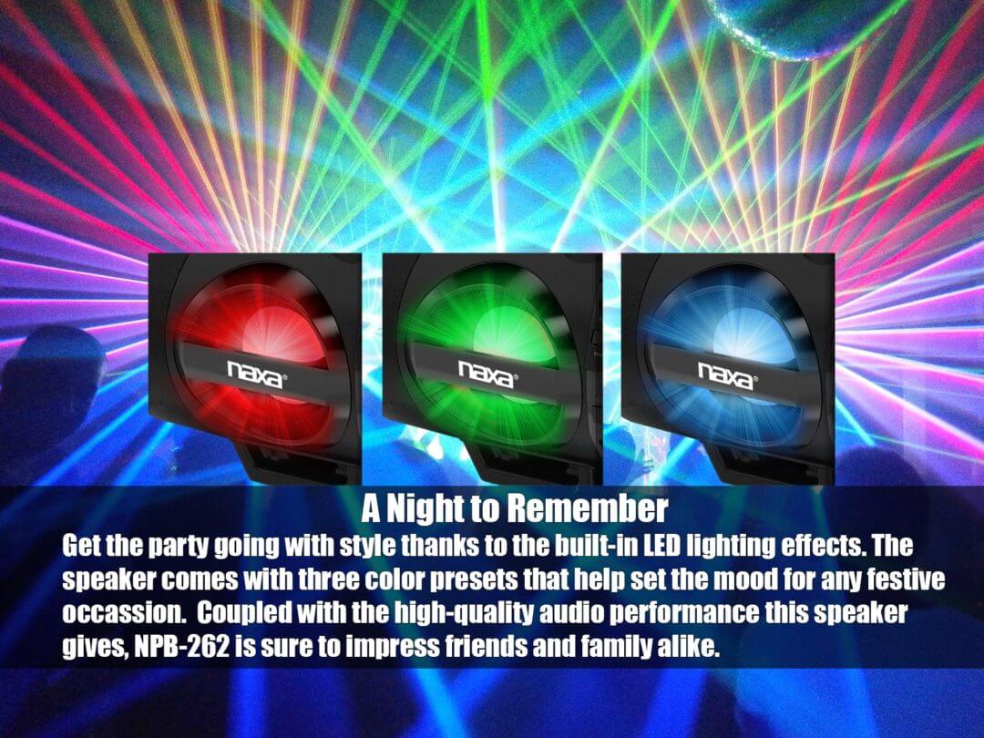 Naxa MP3/CD Bass Reflex Boombox and PA System with Bluetooth