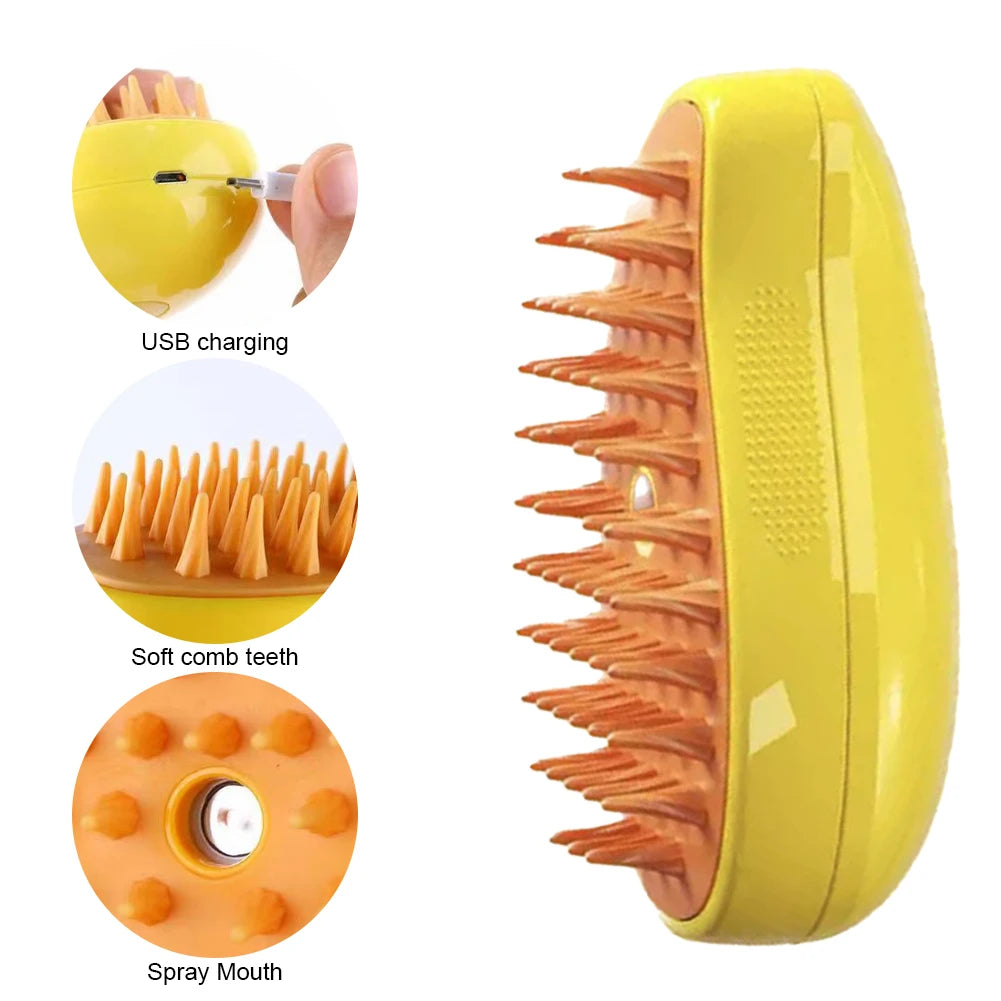Pet Grooming Brush Electric Spray Water Spray Kitten Pet Comb Soft Silicone Depilation Cats Bath Hair Brush Grooming Supplies