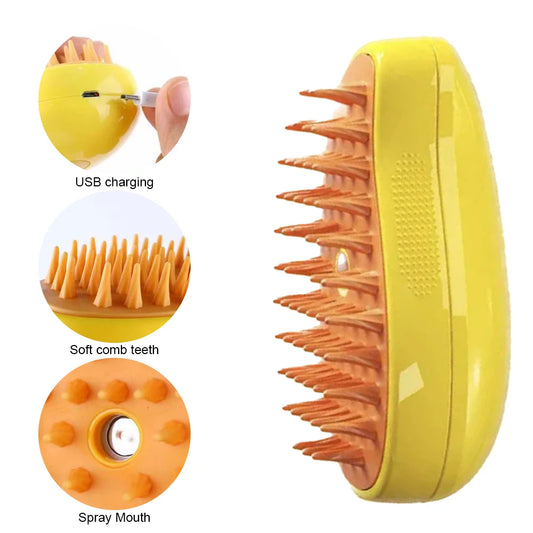 Pet Grooming Brush Electric Spray Water Spray Kitten Pet Comb Soft Silicone Depilation Cats Bath Hair Brush Grooming Supplies
