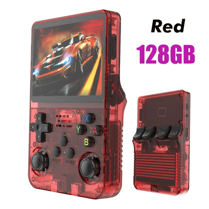Portable R36S Handheld Game Player 3.5 Inch IPS Display 128GB Linux System Preloaded Retro Games Pocket Console