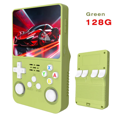 Portable R36S Handheld Game Player 3.5 Inch IPS Display 128GB Linux System Preloaded Retro Games Pocket Console