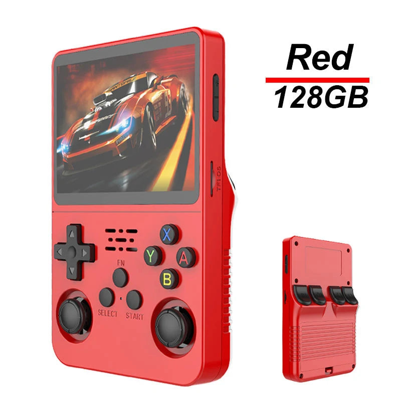 Portable R36S Handheld Game Player 3.5 Inch IPS Display 128GB Linux System Preloaded Retro Games Pocket Console