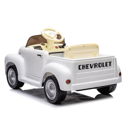12V Kids Ride On truck car w/parents control, Licensed Chevrolet 3100 pickup,electric car for kid,Vintage modeling,3 speeds,LED Lights,Bluetooth,USB,High-power up to 4.35 km/h,age 3+