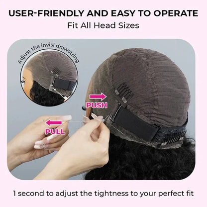 Invisi Strap HD 360 Full Lace Wig Human Hair 250 Density Precut 360 Lace Front Wig Deep Curly Glueless Wig Human Hair Wig