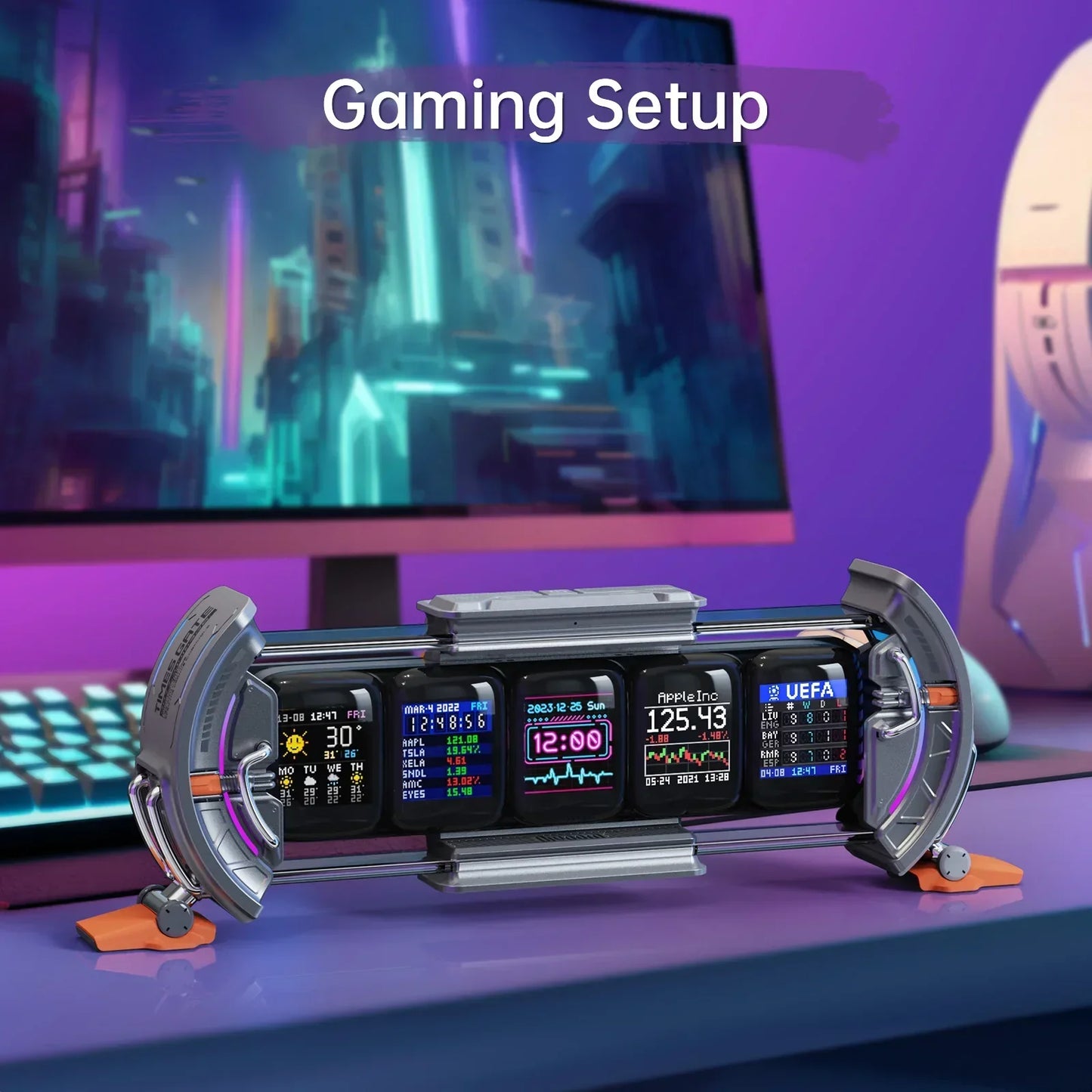 DecorBites™ CyberClock: Smart WiFi Clock with RGB LED Display & App Control