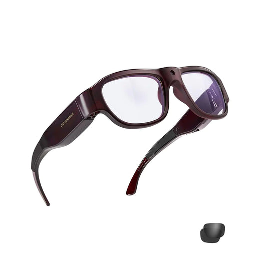 OhO Safety Camera Glasses32GB Full HD 1080P Indoor and Outdoor Camera Sunglasses with Built in 16MP Camera and Blue Light Blocking and Transitional Healthy Lens