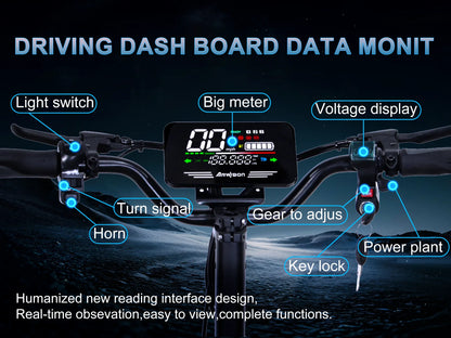 Arwibon GT06 1200W Foldable E-Scooter for Adults -Max Speed 25MPH, 48V 13AH/23.4AH, 11"Off-Road Tires | US Stock, Factory Direct
