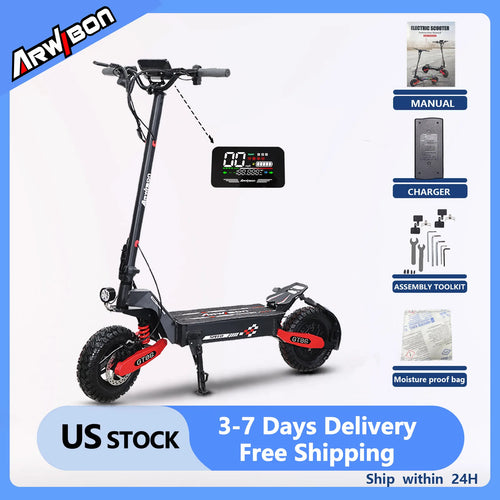 Arwibon GT06 1200W Foldable E-Scooter for Adults -Max Speed 25MPH, 48V 13AH/23.4AH, 11"Off-Road Tires | US Stock, Factory Direct