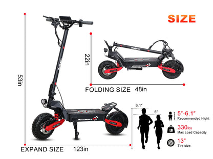 Arwibon GT06 1200W Foldable E-Scooter for Adults -Max Speed 25MPH, 48V 13AH/23.4AH, 11"Off-Road Tires | US Stock, Factory Direct