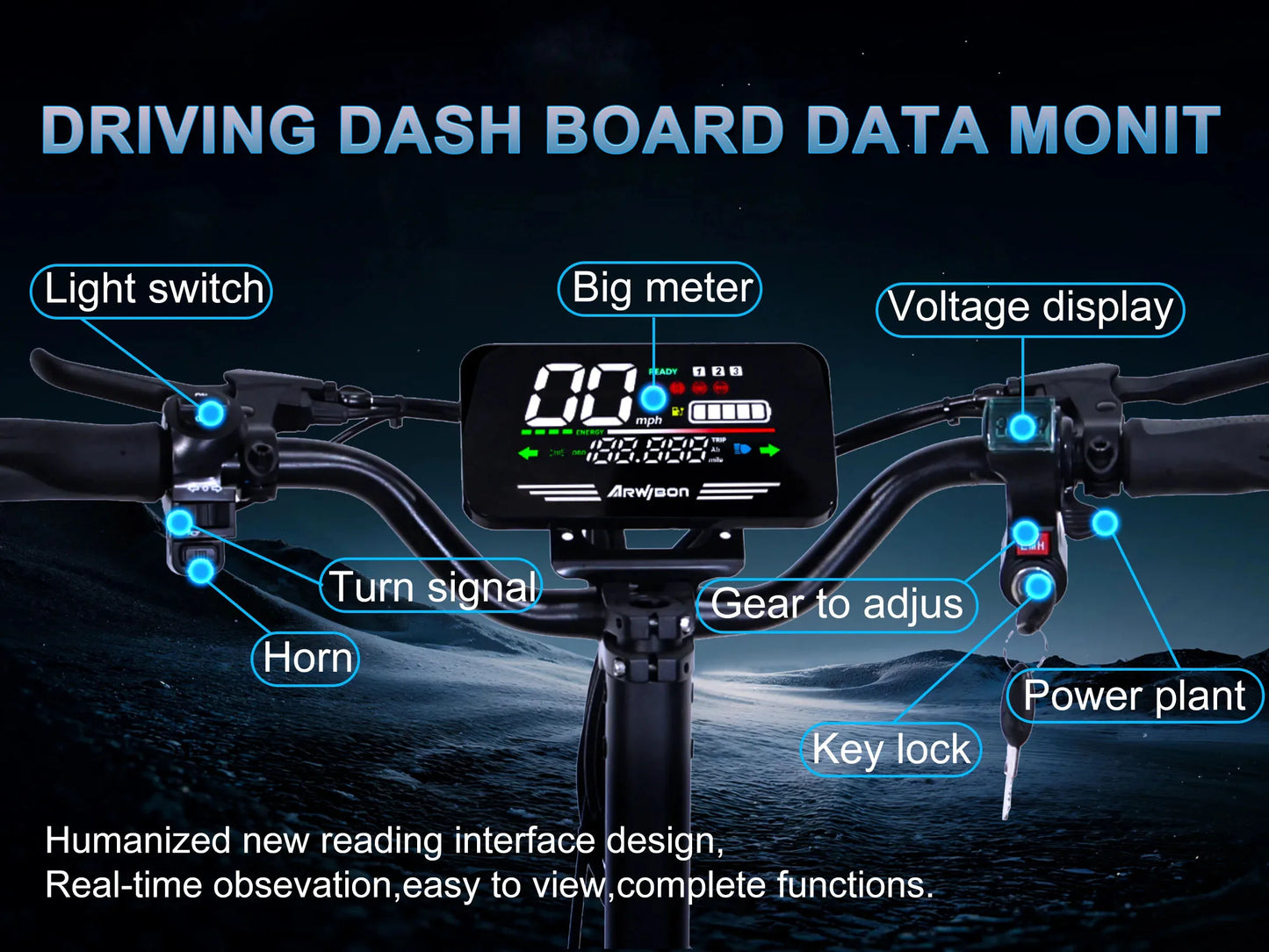 Arwibon GT06 1200W Foldable E-Scooter for Adults -Max Speed 25MPH, 48V 13AH/23.4AH, 11"Off-Road Tires | US Stock, Factory Direct