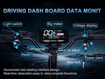 Arwibon GT06 1200W Foldable E-Scooter for Adults -Max Speed 25MPH, 48V 13AH/23.4AH, 11"Off-Road Tires | US Stock, Factory Direct