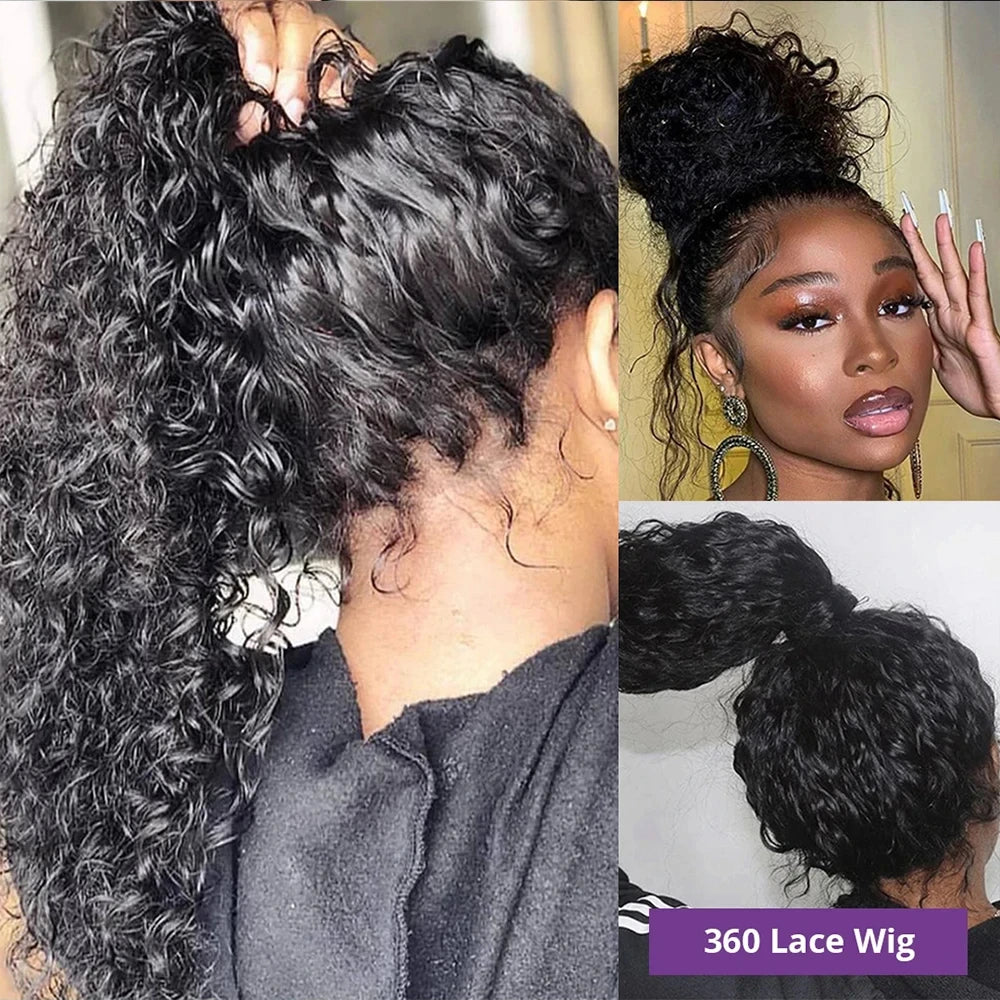 Invisi Strap HD 360 Full Lace Wig Human Hair 250 Density Precut 360 Lace Front Wig Deep Curly Glueless Wig Human Hair Wig