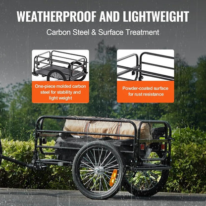 Bike Cargo Trailer, 88/100/160 lbs Load Capacity, Heavy-Duty Bicycle Wagon Cart, Foldable Compact Storage with Universal Hitch