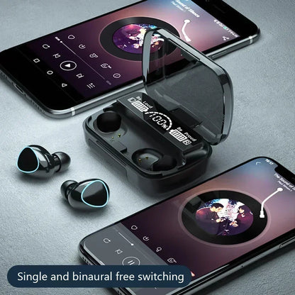 Bluetooth headset M10 hands-free LED Dispay headset Bluetooth HiFi stereo music wireless earplug waterproof game headset