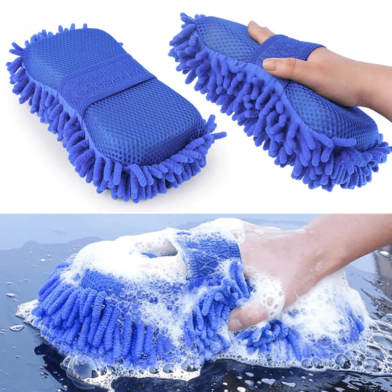 Washing Sponge Brush Soft Chenille Coral Fleece Microfiber Washing Brush Car Body Cleaning Water Absorbtion Brushes Detailing