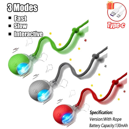 Interactive Cat Toys Automatic Rolling Ball Fake Tail Rechargeable Electric Pet Interactive Toy Dog Training Imitate Mouse Tail