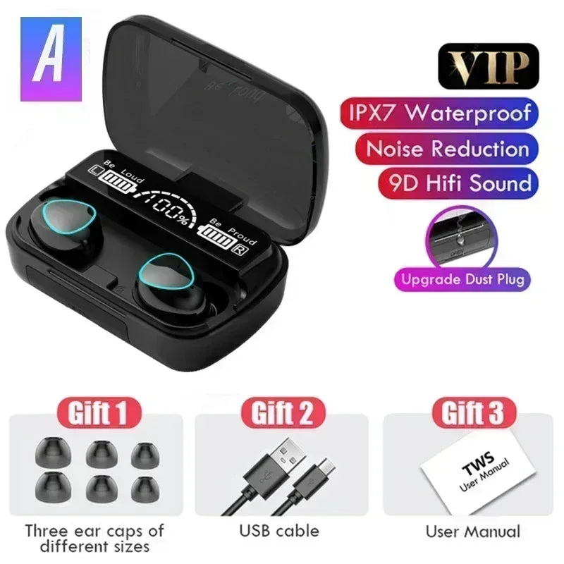 M10 Bluetooth Earphones Handfree LED Dispay Headphones Bluetooth  Wireless Earbuds Waterproof Gaming Headset