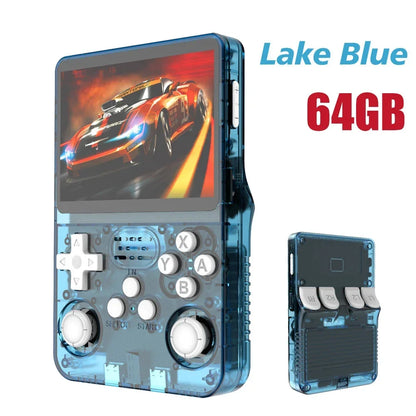 Portable R36S Handheld Game Player 3.5 Inch IPS Display 128GB Linux System Preloaded Retro Games Pocket Console