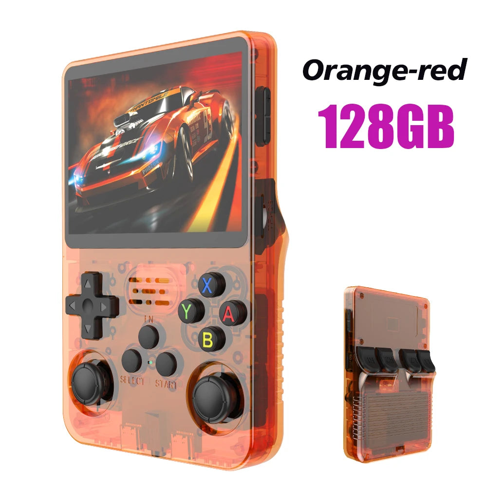 Portable R36S Handheld Game Player 3.5 Inch IPS Display 128GB Linux System Preloaded Retro Games Pocket Console