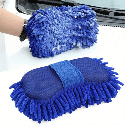 Washing Sponge Brush Soft Chenille Coral Fleece Microfiber Washing Brush Car Body Cleaning Water Absorbtion Brushes Detailing