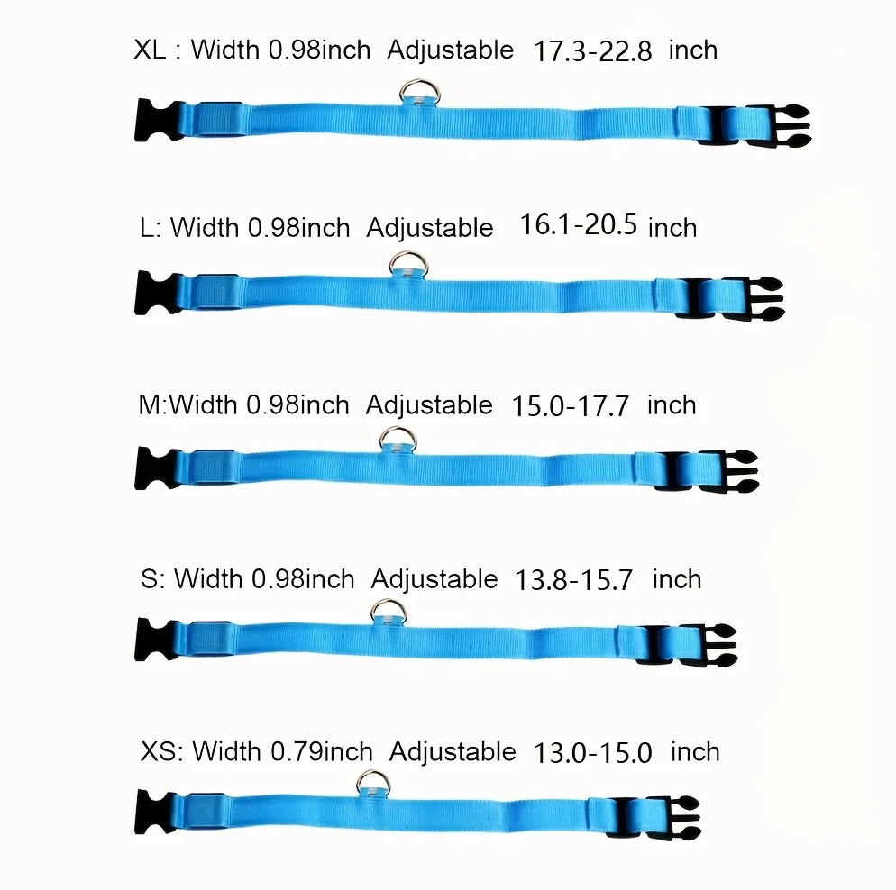 Nylon LED Night Safety Flashing Glow In The Dark Dog Leash Dogs Luminous Fluorescent Pet Dog Collar