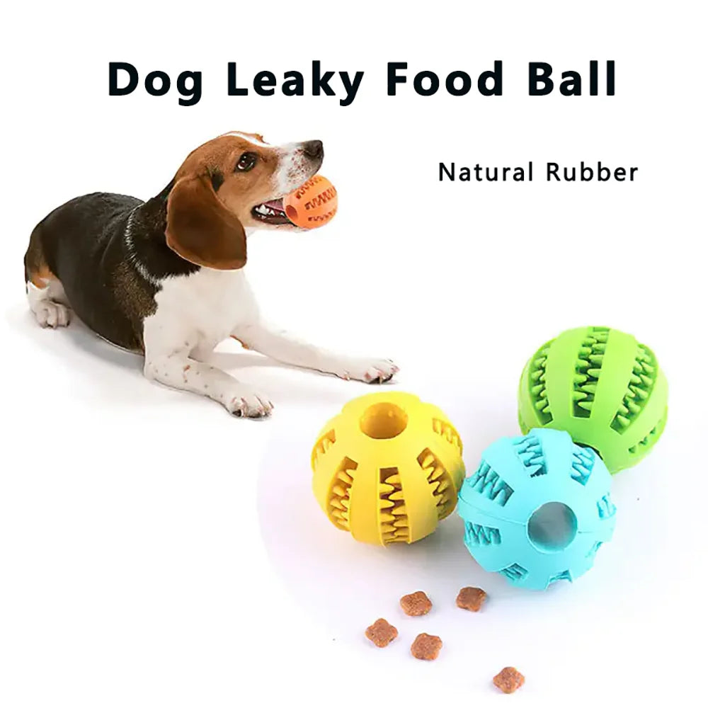 Dog Toy Ball, Nontoxic Bite Resistant Toy Ball for Pet Dogs Puppy Cat, Dog Pet Food Treat Feeder Chew Tooth Cleaning Ball