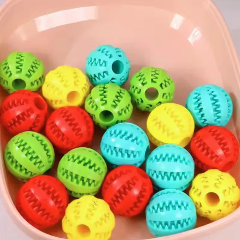 Dog Toy Ball, Nontoxic Bite Resistant Toy Ball for Pet Dogs Puppy Cat, Dog Pet Food Treat Feeder Chew Tooth Cleaning Ball