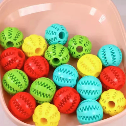 Dog Toy Ball, Nontoxic Bite Resistant Toy Ball for Pet Dogs Puppy Cat, Dog Pet Food Treat Feeder Chew Tooth Cleaning Ball