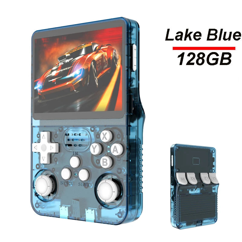 Portable R36S Handheld Game Player 3.5 Inch IPS Display 128GB Linux System Preloaded Retro Games Pocket Console
