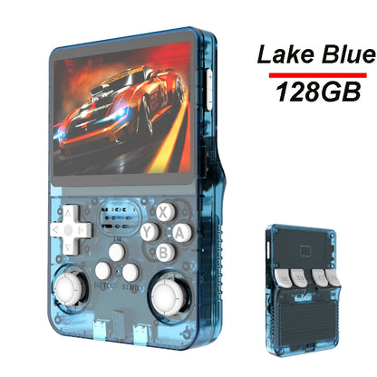 Portable R36S Handheld Game Player 3.5 Inch IPS Display 128GB Linux System Preloaded Retro Games Pocket Console